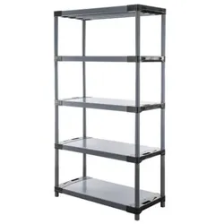PROREGAL Kunststoffregal GREY BEAR Tall, HxBxT 180x100x46cm, Fachlast 120kg, Grau Kunststoff-Regal Euro-Regal Stecksystem Lagerregal