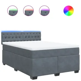 vidaXL Boxspringbett 140 x 200 cm Dunkelgrau