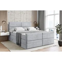 altdecor Boxspringbett AURA-Z KING - 160 x 200 - H3/H4 - Hellgrau