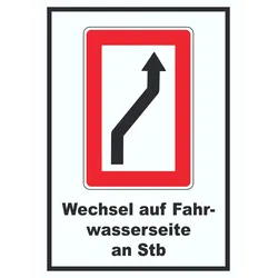 Wechsel auf die Fahrwasserseite Steuerbordseite  Symbol und Text A1 (594x841mm)