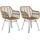 Homcom Esszimmerstuhl Rattan braun 2er Set