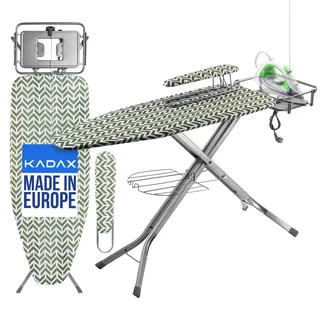 Kadax - Bügelbrett Mit Steckdose, 130x48cm Dampfbügelbrett Grün