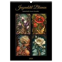Calvendo Jugendstil Blumen (Wandkalender 2026 DIN A3 hoch), CALVENDO