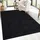 Carpet City Shaggy, Teppich Hochflor Langflor, Einfarbig uni schwarz, weich, Wohnzimmer, Größe: 133 x 190 cm