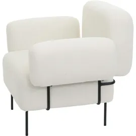Mendler Lounge-Sessel HWC-L83b Bouclé 88 x 78 x 76 cm creme-weiß mit Fernbedienung