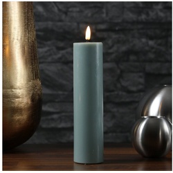 Deluxe Homeart LED-Kerze Mia Deluxe Echtwachs flackernde Flamme H: 20cm D: 5cm salbeigrün grün