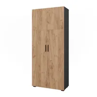 Vichy Vicco Mehrzweckschrank Frank, Anthrazit/Goldkraft Eiche, 80 x 183.8