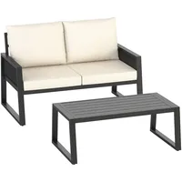 Tectake tectake® Gartenlounge-Set Captive im Rope-Design, mit Aluminiumgestell, pflegeleichte, waschbare Bezüge, höhenverstellbare Füße