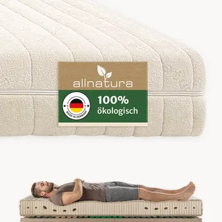 allnatura Naturlatex-Matratze Supra-Comfort - Orthopädische Matratze 90x200 cm, Soft (H2), Höhe: 16 cm - 7-Zonen-Stützsystem - In Deutschland hergestellt mit 100% Naturkautschuk - Bezug Hygiene