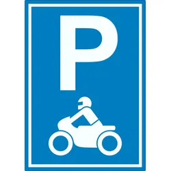 Motorrad Parkplatz Aufkleber Biker Parkplatz A3 (297x420mm)