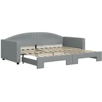 VidaXL Tagesbett Ausziehbar Hellgrau 90x200 cm Stoff