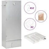 vidaXL Holzkohlegrill 445 x 29 x 110 cm 27 x 27 x 45 cm Räucherofen mit Kaltrauchgenerator V silberfarben