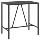 vidaXL Bartisch mit Glasplatte 110 x 70 x 110 cm Schwarz