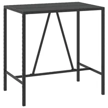 vidaXL Bartisch mit Glasplatte 110 x 70 x 110 cm Schwarz