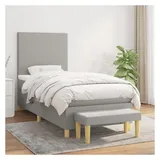 vidaXL Boxspringbett 100 x 200 cm Hellgrau