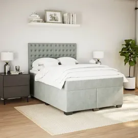 vidaXL Boxspringbett 140 x 200 cm Hellgrau