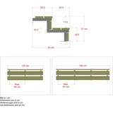 Plus Außentreppe Kiefer/Feuerverzinkt 2 Stufen 120 cm breit