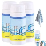 Drainelix Abflussreiniger Schaum Extra Stark, Multifunktional Rohrreiniger Extrem Stark, Hochwirksamer Rohrreiniger Toilettenreiniger und WC Reiniger mit Aktivschaum für Waschbecken, Toiletten (B,3PC)