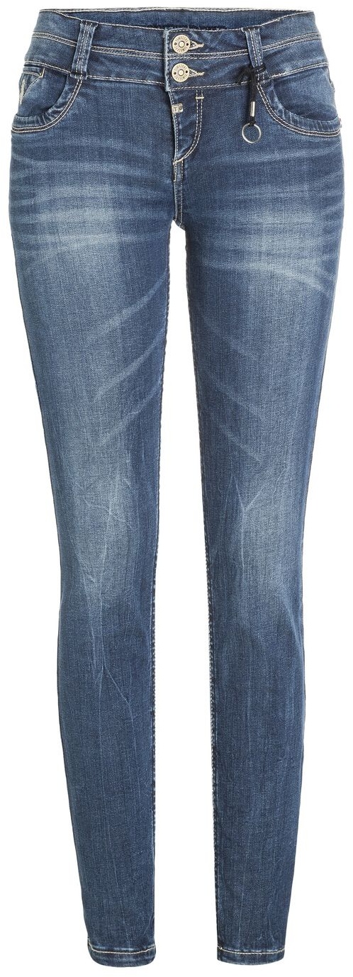 TIMEZONE Damen Jeans EnyaTZ Superstretch Slim Fit Blau Normaler Bund Reißverschluss W 28 L 32
