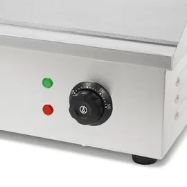 Vertes Grillplatte Bratplatte Plancha Grill Elektrisch 3000W aus Edelstahl Grillfläche Flach 55x35cm, Thermostat, Temperatur 50-300°c, Spritz & Wärmeschutz, Auffangbehälter, Anti Rutsch Gummifüße