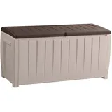 KETER Auflagen-/ Universalbox Novel Box mit Sitzgelegenheit 340 L Beige/Espresso