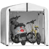 SoBuy Foliengerätehaus KLS11,Fahrradgarage wetterfest, Geräteschuppen, UV-Schutz, Regenschutz, Foliengerätehaus Gerätehaus Folienzelt Gartenschuppen Fahrradgarage silberfarben