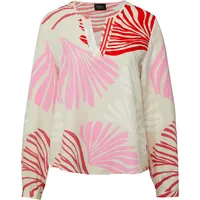 s.Oliver Bluse mit Tunika-Ausschnitt und All-over-Print - beige|mehrfarbig - 38