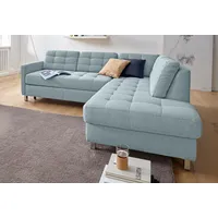 Ecksofa SIT & MORE "Picasso L-Form", blau (aqua), B:233cm H:80cm T:196cm, Struktur fein (100% Polyester), Sofas, Ecksofa, wahlweise mit Bettfunktion und Bettkasten