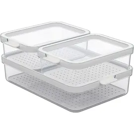 Rotho Frischhaltedosen-Set 3-tlg. CAUMA Transparent - Weiß