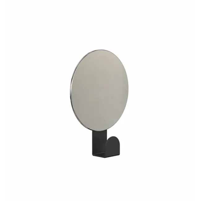 frost UNU Wandspiegel 4120 rund mit Haken schwarz matt - schwarz matt