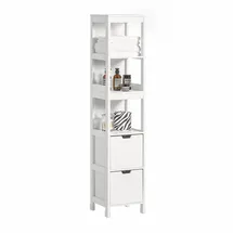 SoBuy Badezimmer-Hochschrank, Badschrank, Badregal, Badmöbel, FRG126-W