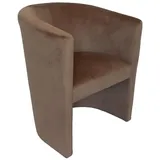 MartHome Cocktailsessel Club Tom Velour - Sessel für Wohnzimmer, Büro, Hotel - Sitzmöbel, Hotelmöbel Gepolsterter Stuhl Clubsessel Stuhl Loungesessel Cocktailsessel (Cappuccino)
