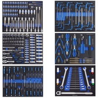 TRUTZHOLM Werkzeugset Profi Werkstattwagen Einlagen blau Werkzeugeinlagen 520x400mm bestückt, (Set), Werkzeugsatz blau|schwarz