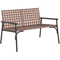 VidaXL Gartenbank Schwarz 113x79x75 cm Poly Rattan