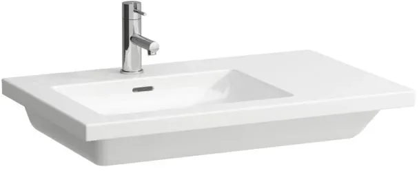 LAUFEN Living Square Waschtisch H8174380001081 75x48cm, 3 Hahnlöcher, mit Überlauf, Ablage rechts