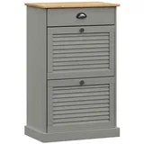 furnicato Schuhschrank VIGO 60x35x96 cm Grau Massivholz Kiefer (1-St) - 2 Jahre Gewährleistung - mind. 14 Tage Rückgaberecht - Grau