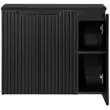 Lomadox Waschbeckenschrank NEWPORT-56-BLACK 80 cm Waschtisch-Unterschrank schwarz 40 cm tief Badschrank 3 Türen schwarz