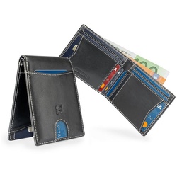 SERASAR Geldbörse Wallet "Clever" ohne Münzfach (1-tlg), inkl. RFID-Schutz mit Geschenkbox ohne Münzfach schwarz|weiß