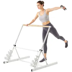 VEVOR Ballettstange Tanzstange, höhenverstellbare (4-stufig / 812,8-965,2 mm) Stretchstange aus Holz für Ballettübung, Gleichgewichtstraining, Entspannungsübungen, Yogaübung