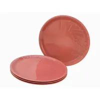 Creatable Pizzatellerset, Dunkelrosa, Keramik, Schriftzug, rund, lebensmittelecht, Essen & Trinken, Geschirr, Teller, Pizzateller