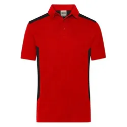Herren BIO Workwear Poloshirt Kontrast JN1826, rot/schwarz, Größe 5XL - rot/schwarz - 5XL
