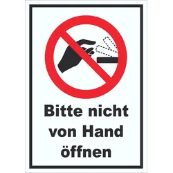 Bitte nicht von Hand öffnen Schild A5 (148x210mm)