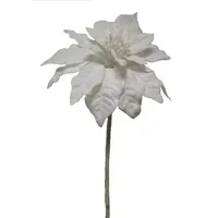 2474U Kunst-Stielblume Weihnachtsstern weiß 75 cm naturgetreue Blüte