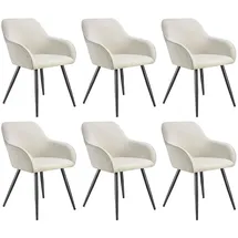 Tectake Esszimmerstuhl Marilyn Cordoptik schwarz 6er Set