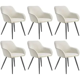 Tectake Esszimmerstuhl Marilyn Cordoptik schwarz 6er Set