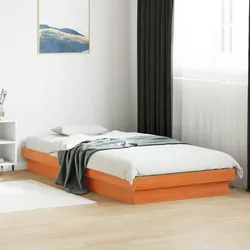 vidaXL Massivholzbett mit LED-Beleuchtung Wachsbraun 90x190 cm Kiefer