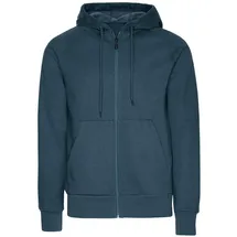 TRIGEMA Sweatjacke "TRIGEMA Sweatjacke mit Kapuze", Herren, Gr. S, blau (jeans, melange), 70% Baumwolle, 30% Polyester, Basic, Sweatjacken