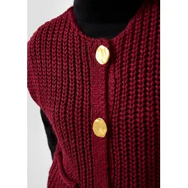 QS Strickweste mit goldfarbenen Knöpfen rot L