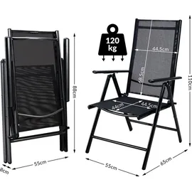 CASARIA Bern Set 7-tlg. Tischplatte Milchglas/anthrazit