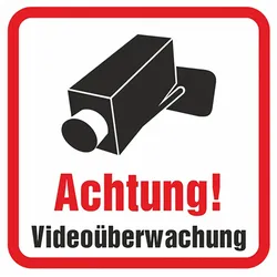Aufkleber - Achtung! Videoüberwachung